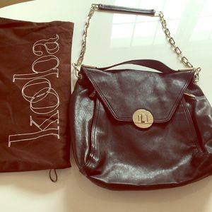 Kooba leather with silver chain strap satchel